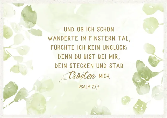 Postkarte Dein Stecken und Stab trösten mich