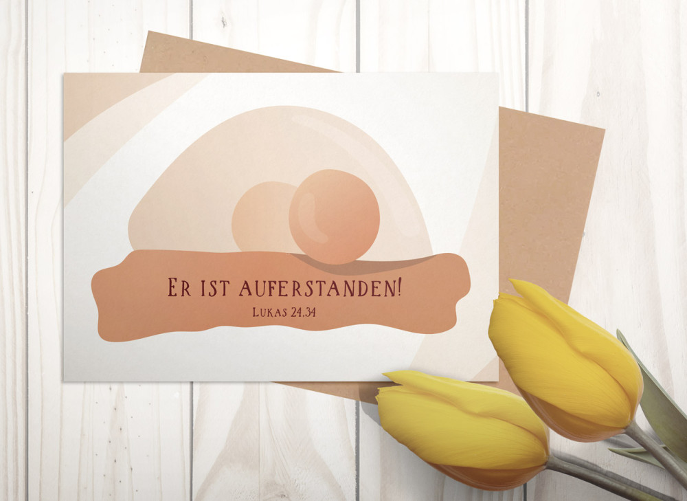 Doppelkarte Ostern - Er ist auferstanden!