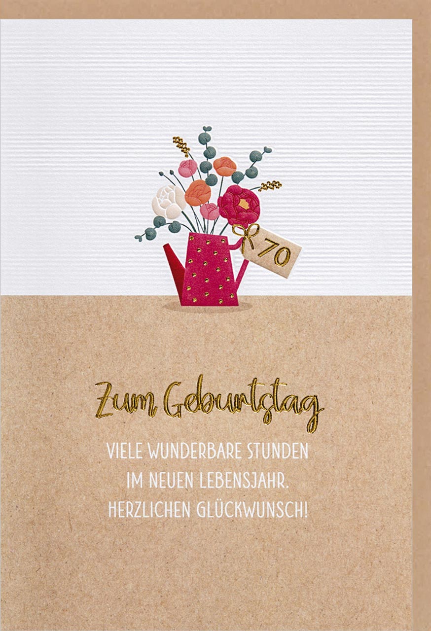 Faltkarte Zahlengeburtstag 70