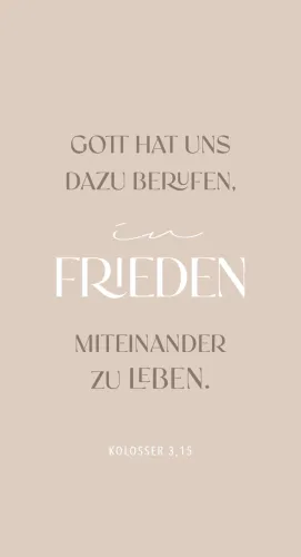 Metallschild Frieden - Kolosser 3,15