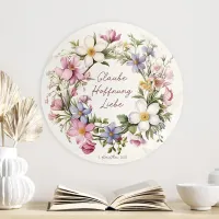 Wandschmuckbild Blumenkranz - Ø 40 cm