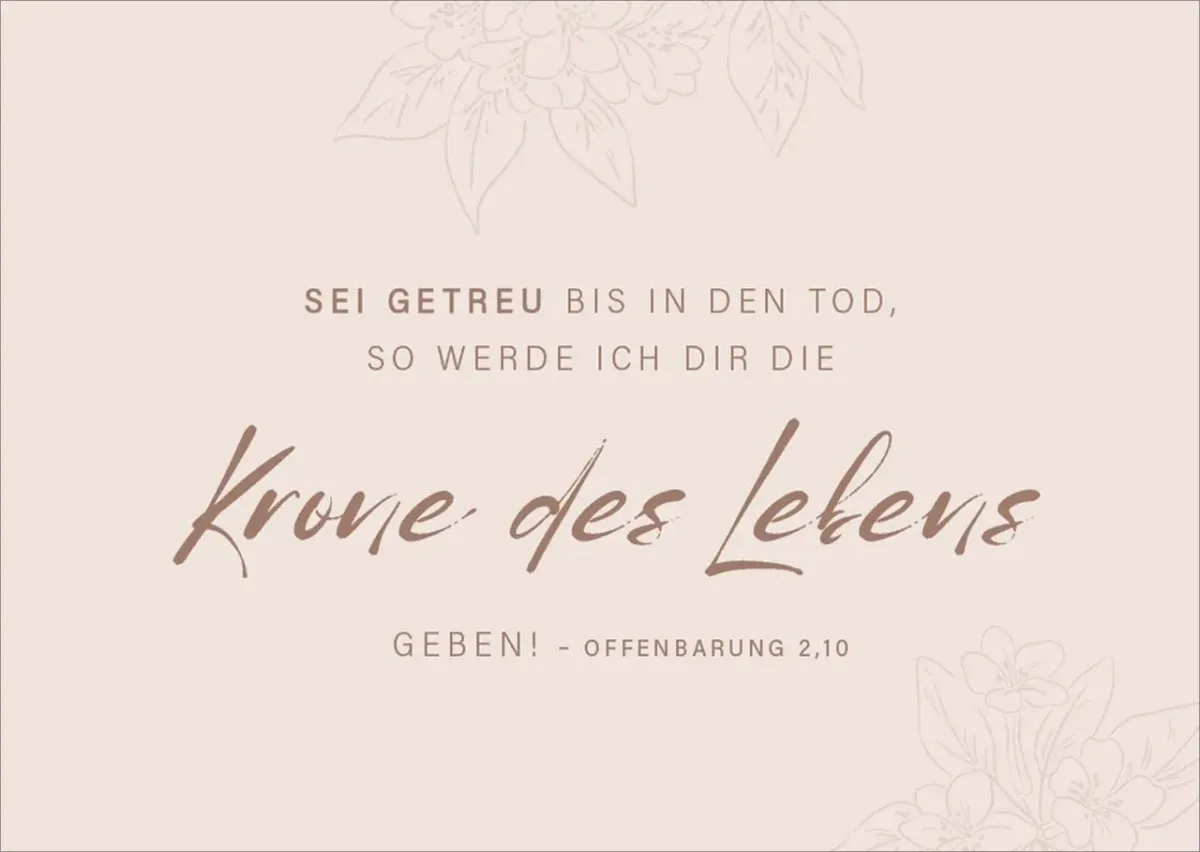 Postkarten alive Krone des Lebens