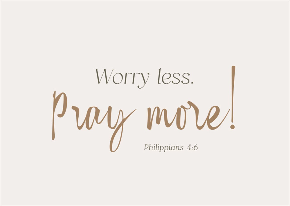 Postkarten alive Worry less. Pray more!