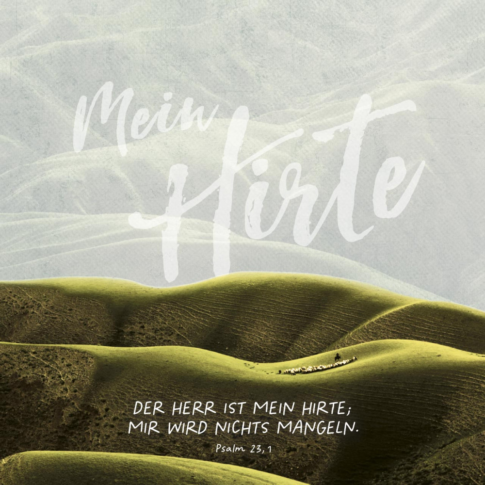 Metallschild Mein Hirte - Psalm 23,1 - 13 x 13 cm