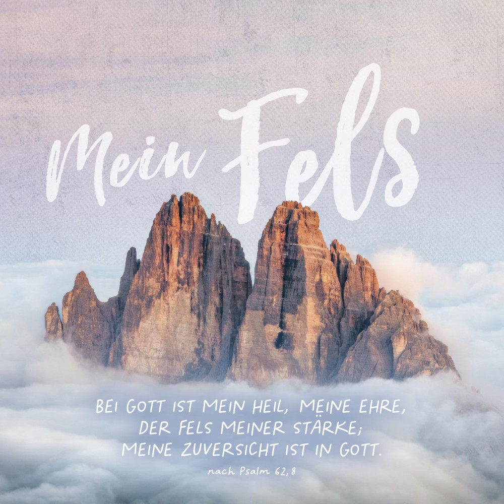 Metallschild Mein Fels - Psalm 62,8 - 13 x 13 cm