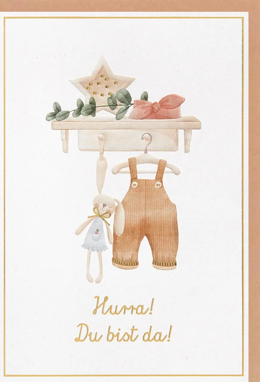 Faltkarte Hurra! Du bist da!