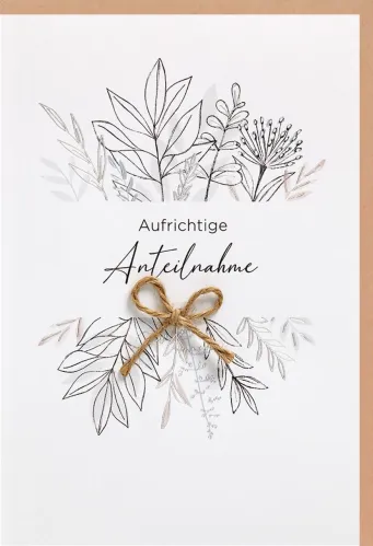 Faltkarte Trauer - Aufrichtige Anteilnahme