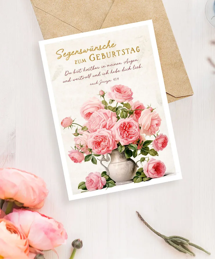 Faltkarte Du bist kostbar - Rosen