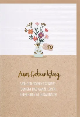 Faltkarte Zahlengeburtstag 50