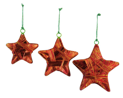 LOT DE 3 ETOILES DE NOEL A SUSPENDRE