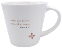Tasse - Geliebt - weiss, rosa, 300ml