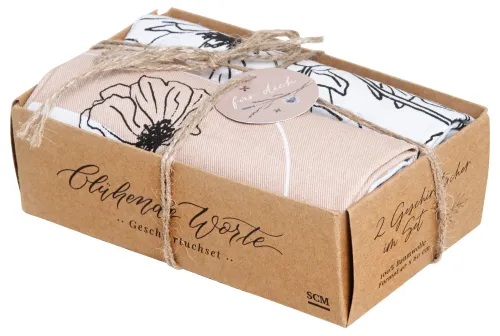 Geschirrtücher Motif 'Blühende Worte' - 2er Set