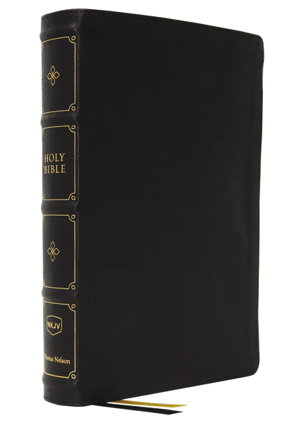 Anglais, Bible New King James Version, gros caractères, cuir, noire, tranche or
