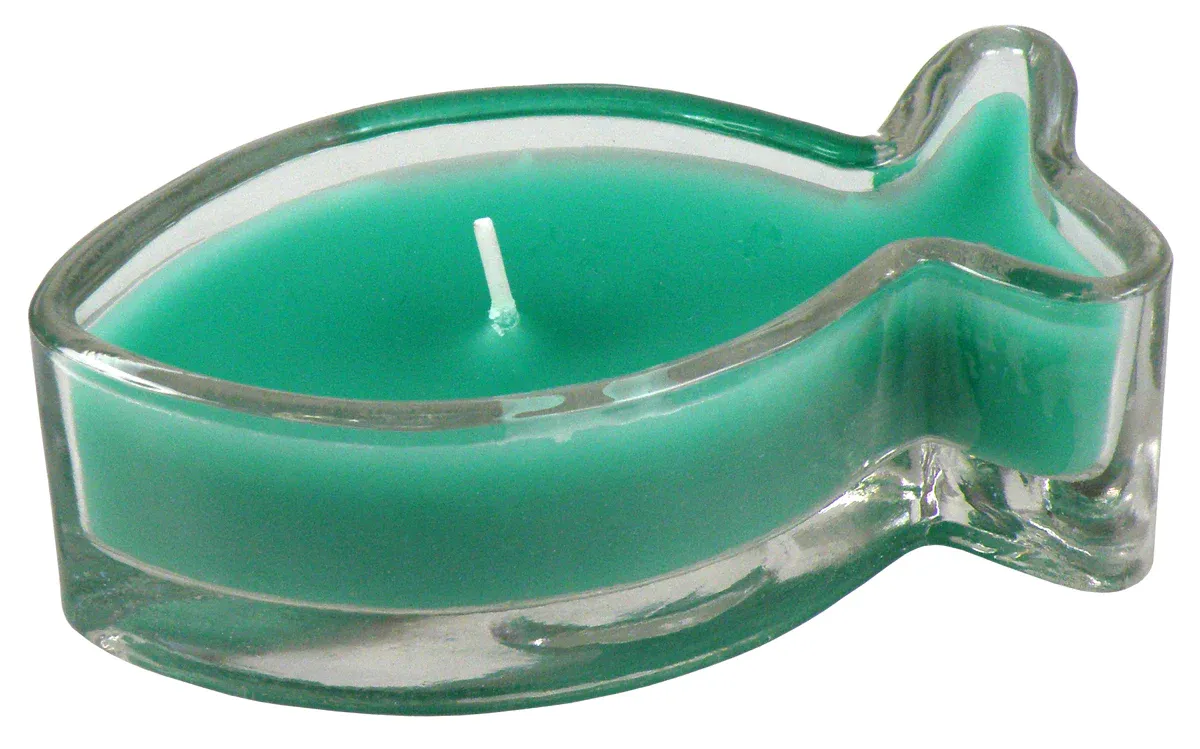 Kerze Fisch Grün - 9,5cm