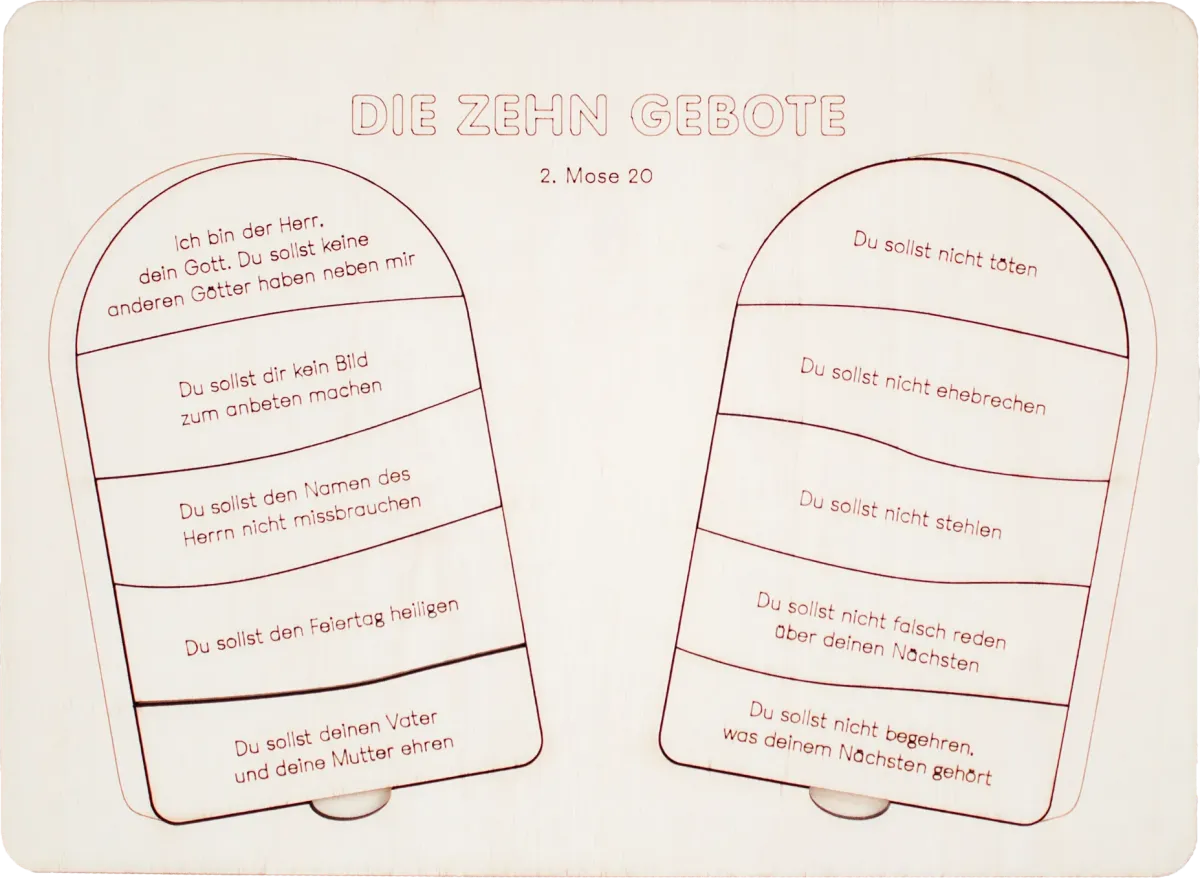 Die 10 Gebote A5 nach 2. Mose 20