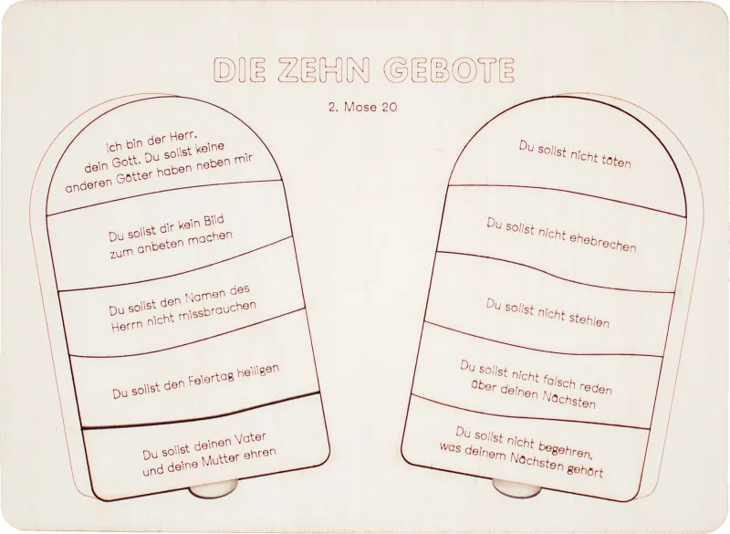 Die 10 Gebote A5 nach 2. Mose 20