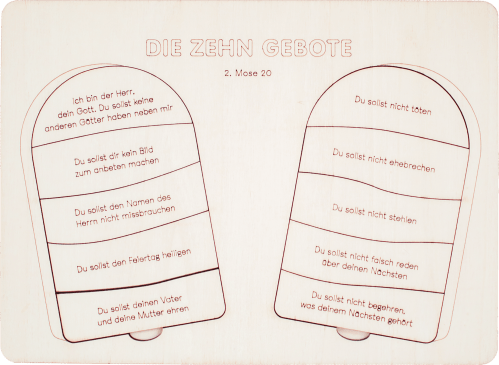 Die 10 Gebote A5 nach 2. Mose 20