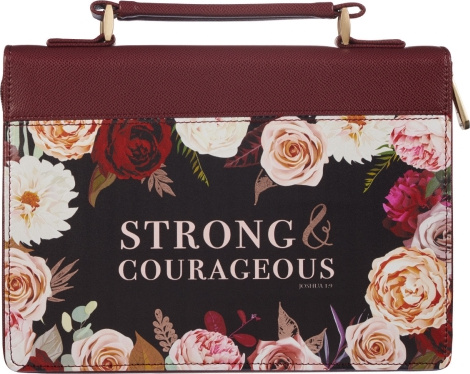 Bible Cover Strong & Courageous Faux Leather
