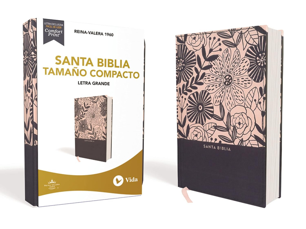 Espagnol, Bible, Reina Valera 1960, compacte, toilé rigide, motif fleuri - RVR60 Santa Biblia,...