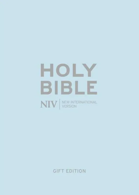 Anglais, Bible, New International Version, NIV, similicuir, bleu pâle, tranche dorée