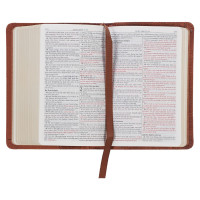 Anglais, Bible, King James Version, de poche, similicuir brun, paroles de Jésus en rouge - KJV...