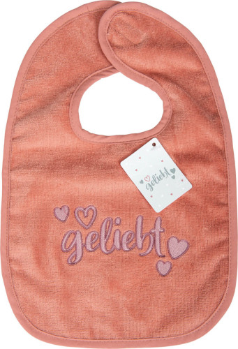 Geliebt - Baby-Lätzchen (altrosa) - Frottee-Velours aus 100% Baumwolle