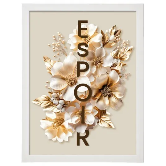 Cadre floral  «Espoir» - Format A4