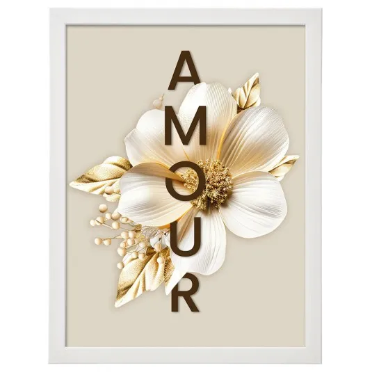 Cadre floral  «Amour» - Format A4