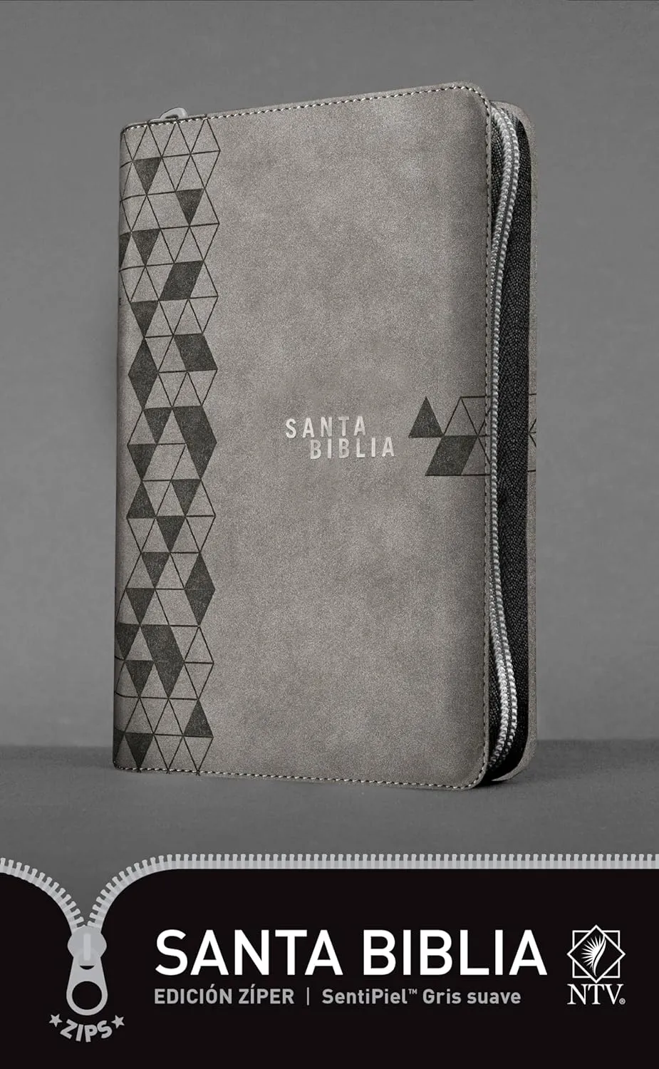 Espagnol, Bible, Nueva Traduccion Viviente, similicuir gris, fermeture éclair - Santa Biblia Ntv,...