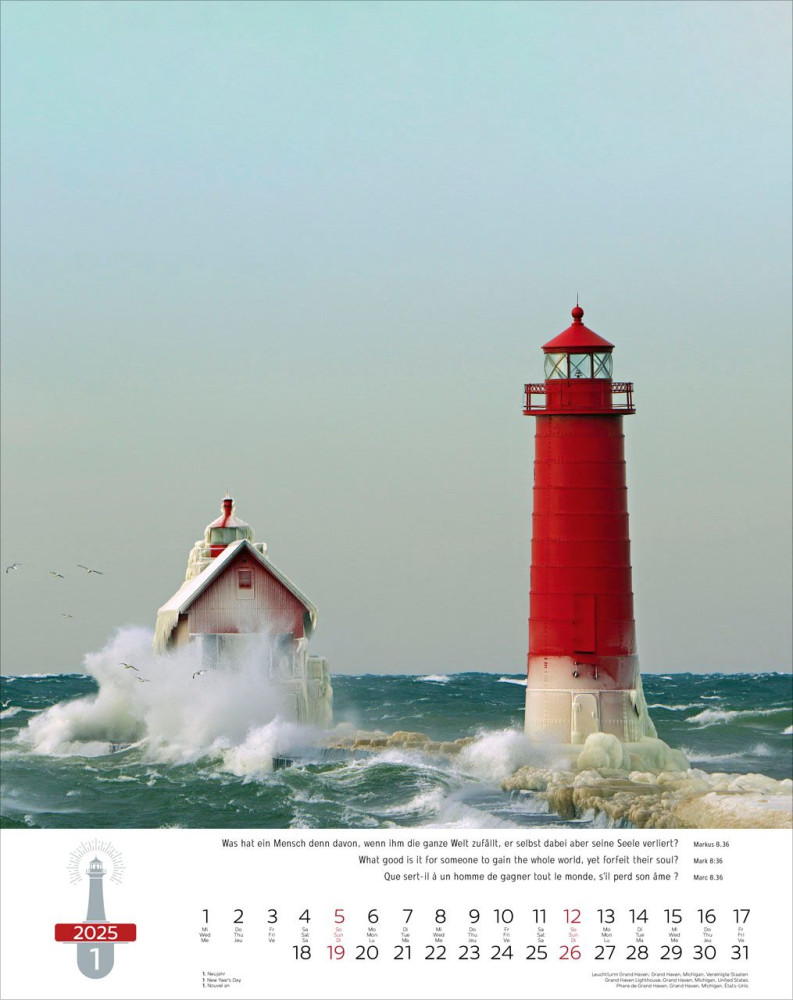 Calendrier Phares, Leuchttürme, Lighthouses - trilingue allemand, français, anglais - Super...