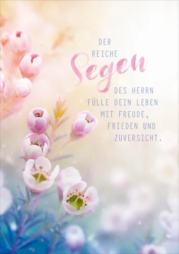 Falkarte Der reiche Segen des Herrn fülle dein Leben mit Freude, Frieden und Zuversicht