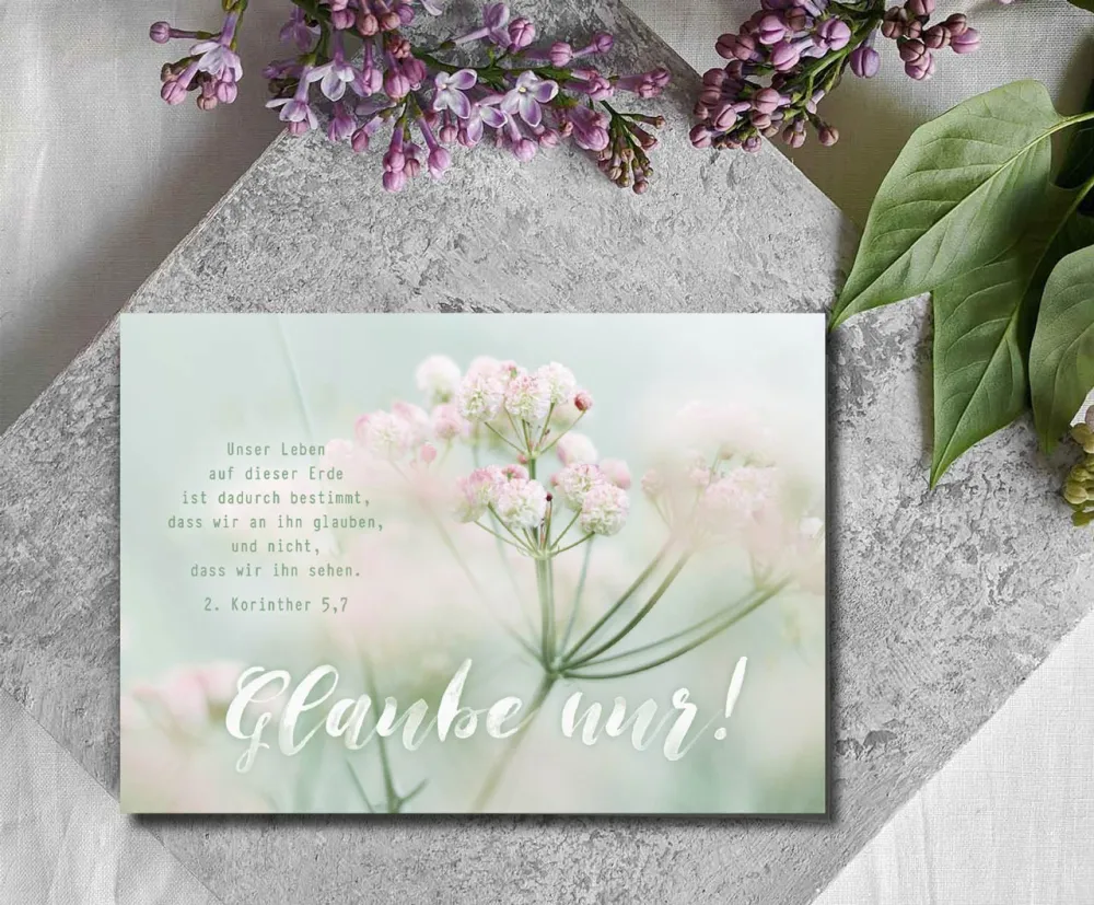 Postkarten Glaub nur! - 2. Korinther 5,7
