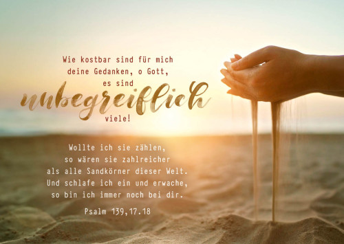 Postkarte unbegreifliche Gedanken - Psalm 139, 17.18