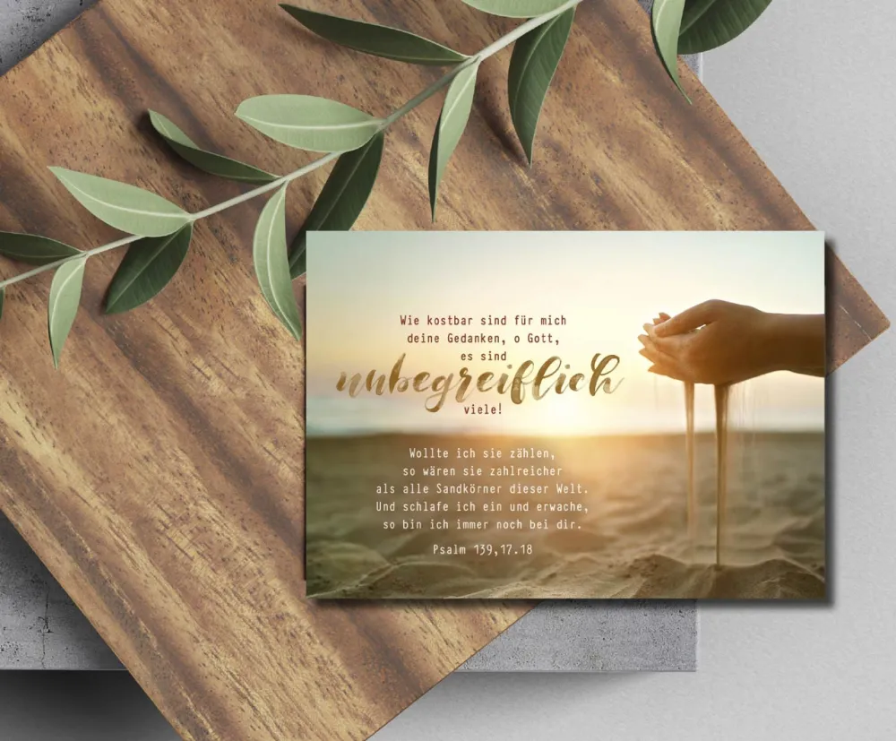 Postkarten unbegreifliche Gedanken - Psalm 139, 17.18