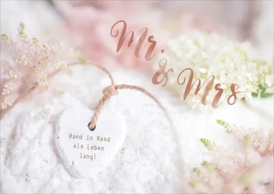 Faltkarte Hand in Hand ein Leben lang!
