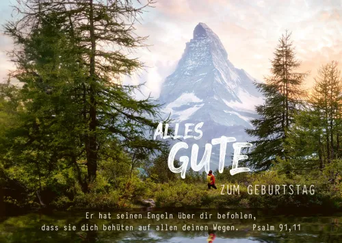 Postkarten mit Natur-Motiv zum Geburtstag - Psalm 91,11
