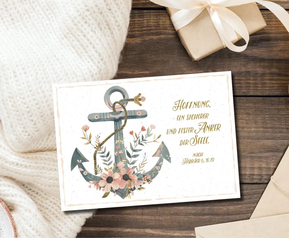 Postkarten ein sicherer Anker - Hebräer 6.18.19