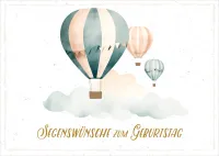 Postkarten Heißluftballon