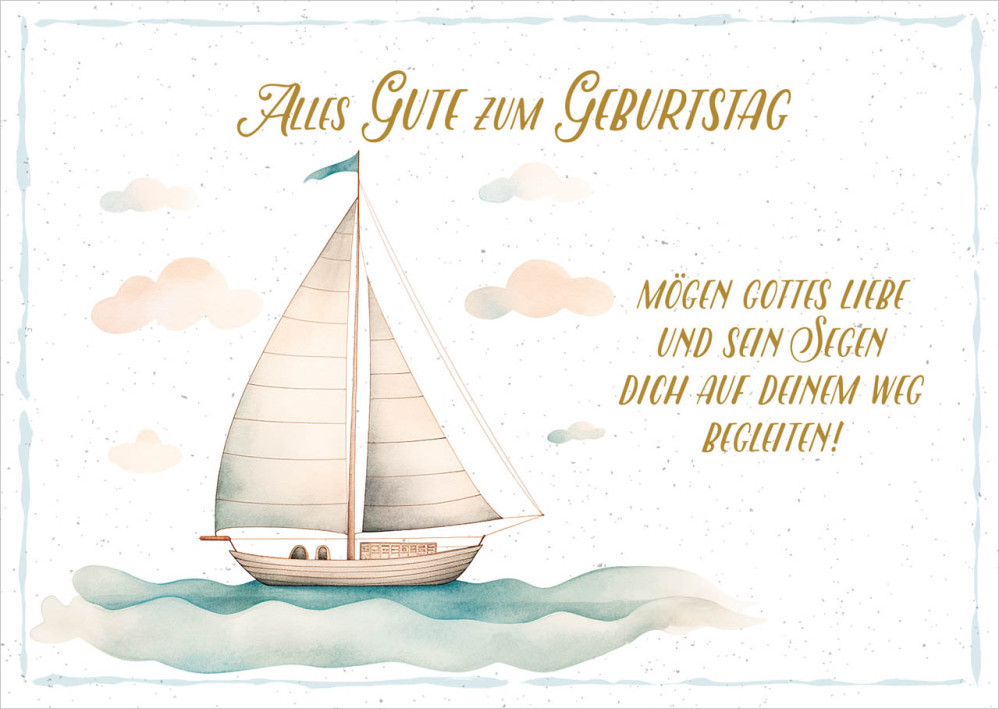 Postkarte Segelschiff