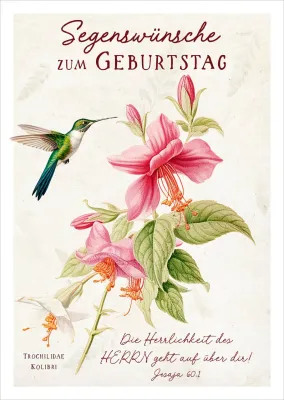 Postkarten farbenfroher Kolibri - Jesaja 60,1