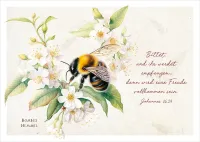 Postkarten Hummel an Blüten - Johannes 16,24