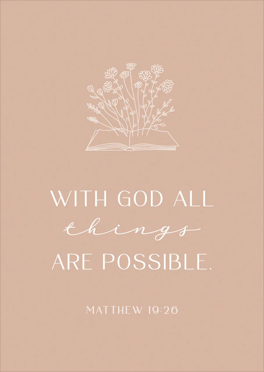 Postkarten with God - Matthew 19:26