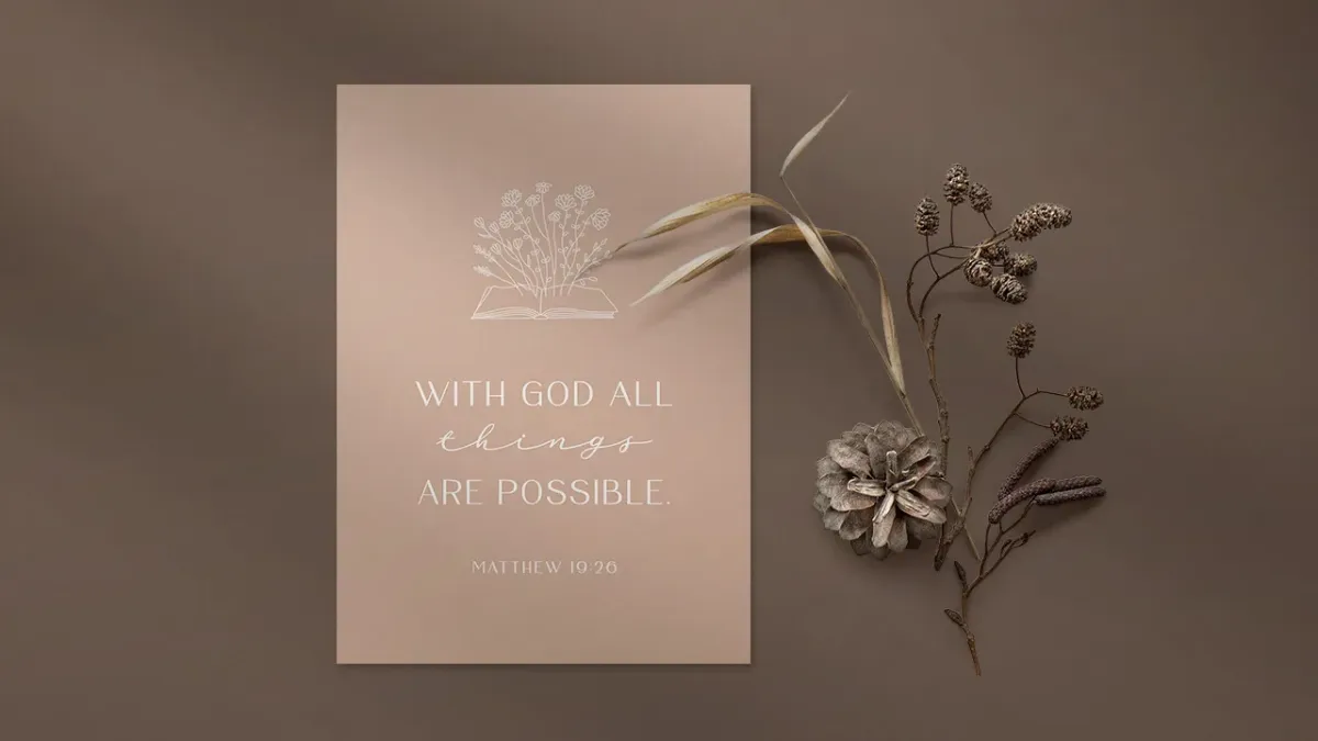 Postkarten with God - Matthew 19:26