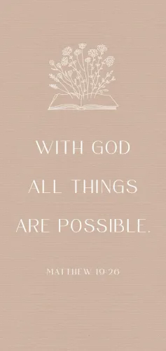 Metallschild with God - MATTHEW 19.26