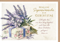 Faltkarte Geschenk mit Lavendel - Psalm 20,5