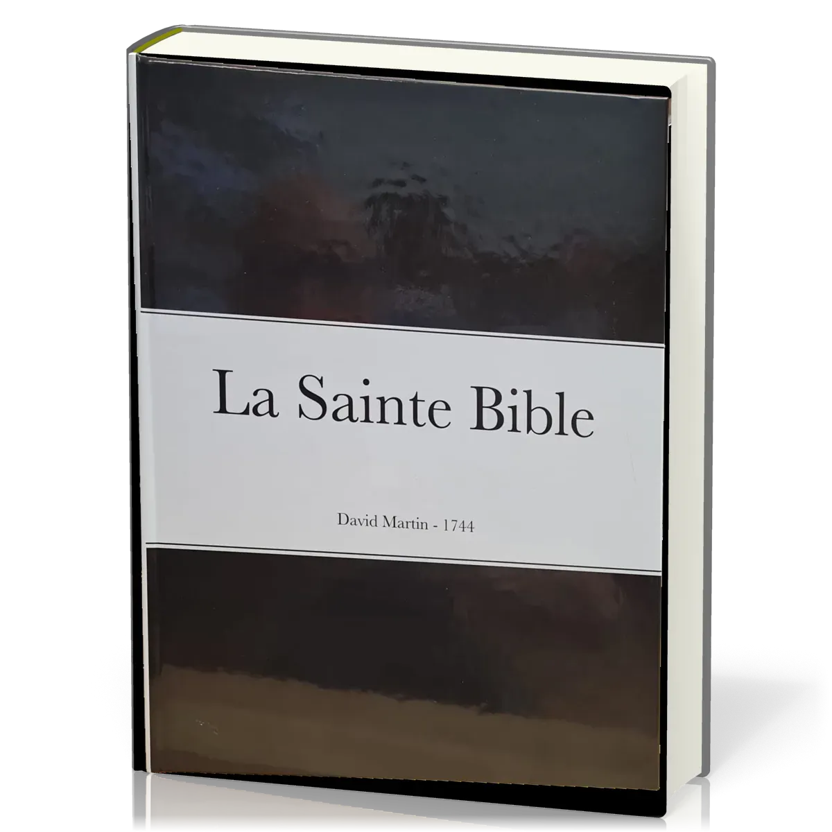 Bible David Martin, édition 1744, grand format, couverture reliée rigide cartonnée