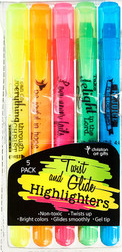 Twist and Glide 5 Piece Gel Highlighter Set - Textmarker 5er Set