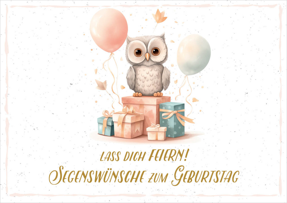 Postkarte Eule zum Geburtstag