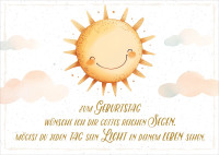 Postkarte Sonne zum Geburtstag