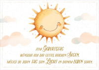 Postkarten Sonne zum Geburtstag